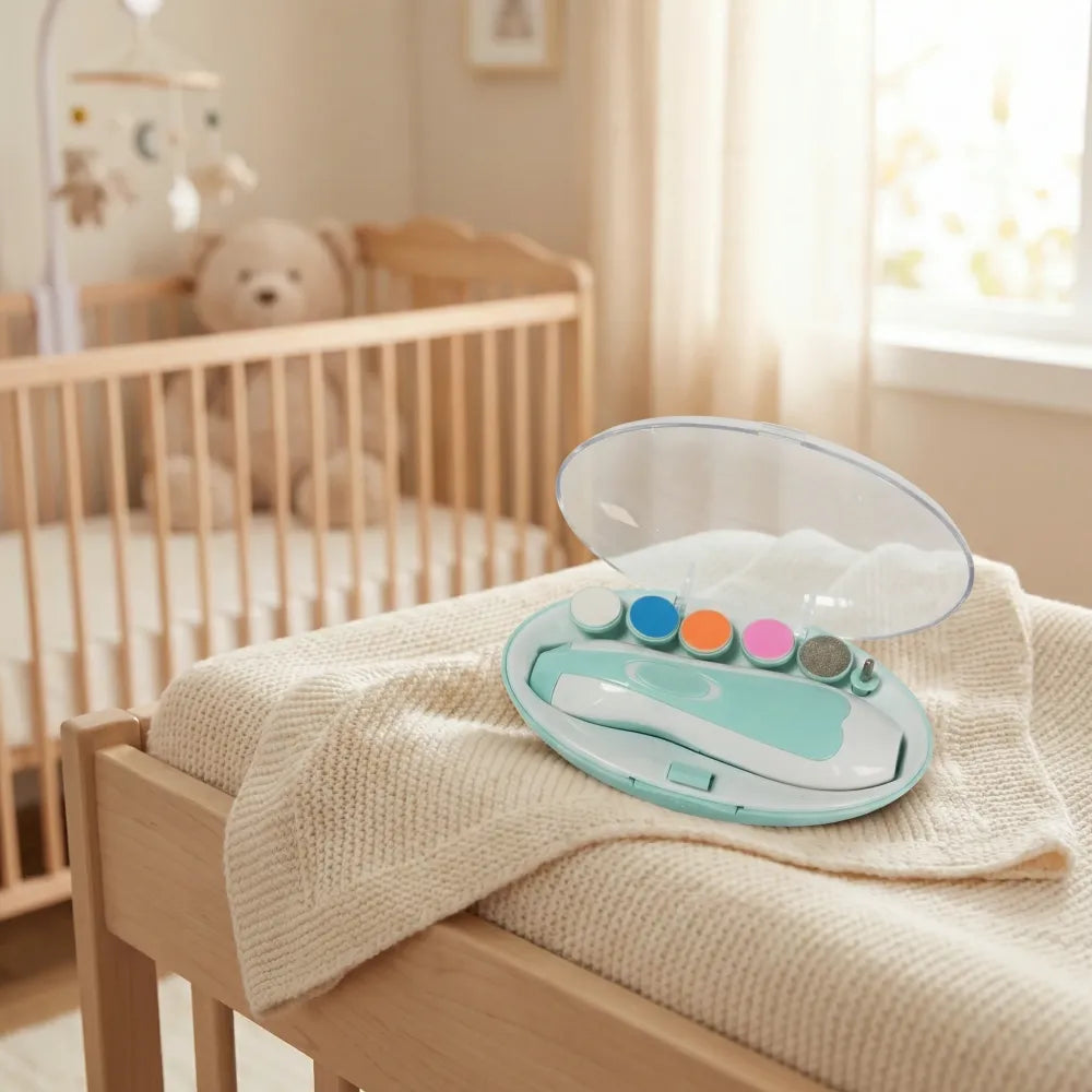 1223 electric baby nail trimmer with grinding heads for newborn infant and toddler - care