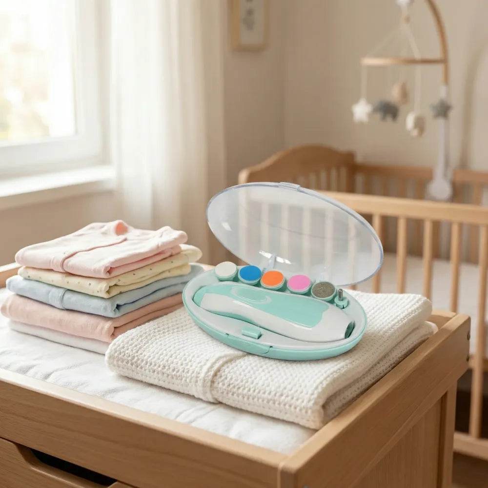 1223 electric baby nail trimmer with grinding heads for newborn infant and toddler - care