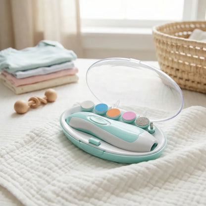 1223 electric baby nail trimmer with grinding heads for newborn infant and toddler - care