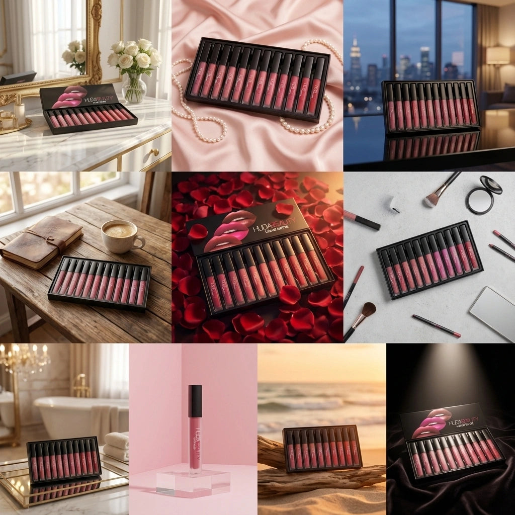 Huda Beauty Matte Lipstick – Pack of 12