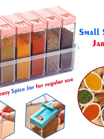 122 Plastic Spice Jars (6 Pcs 14x22x8cm Multicolour)