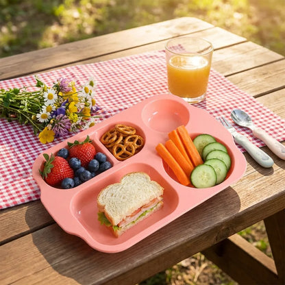 Unbreakable 5-Compartment Plates