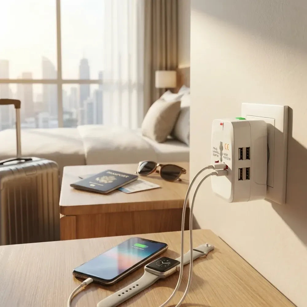 12671 all-in-one universal worldwide travelling ac adaptor plug (au uk us eu) international power charger electric usb