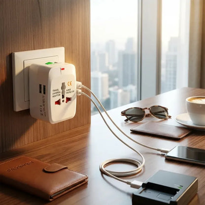 12671 all-in-one universal worldwide travelling ac adaptor plug (au uk us eu) international power charger electric usb