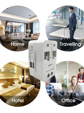 12671 All-in-one Universal Worldwide Travelling Ac Adaptor Plug (Au  Uk  Us  Eu) International Power Charger Electric Usb Power Plug Socket Adapter Converter (1 Pc)