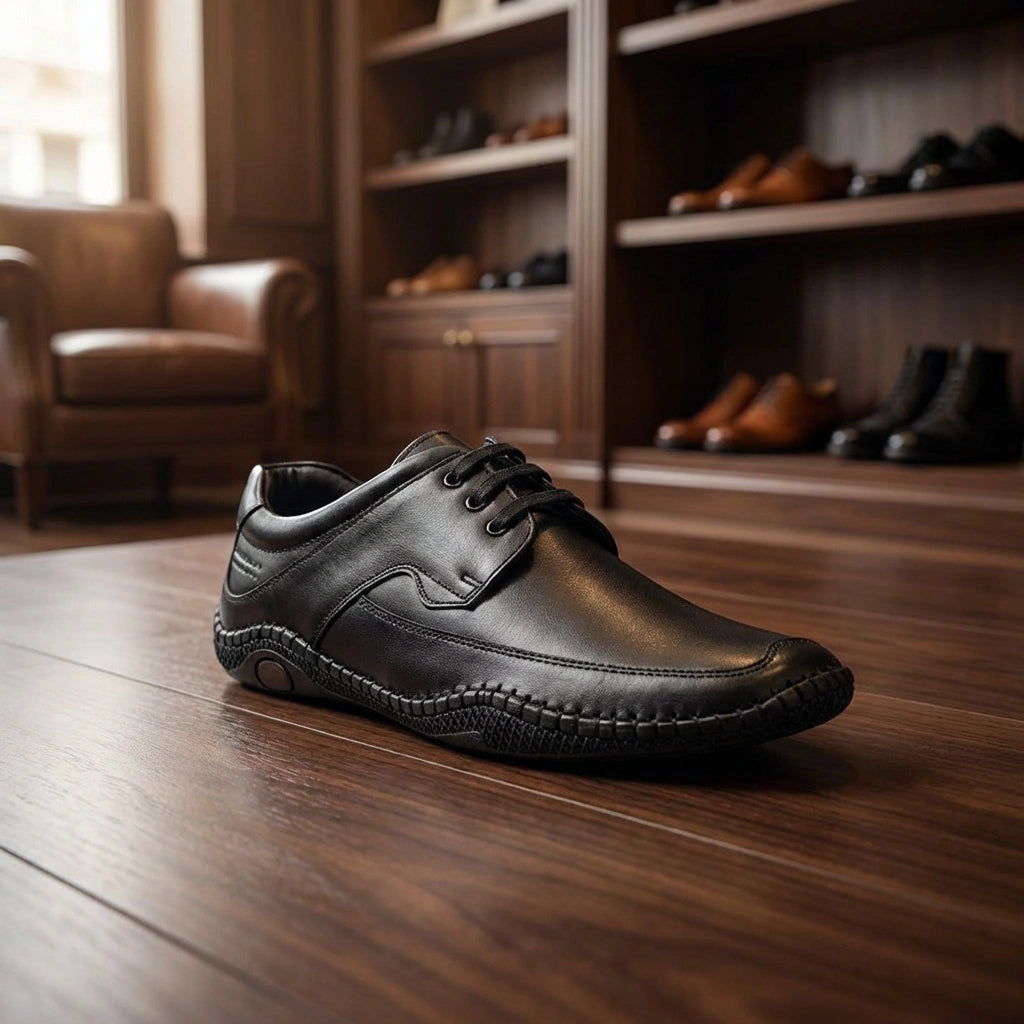 Roman Black Sandals For Men