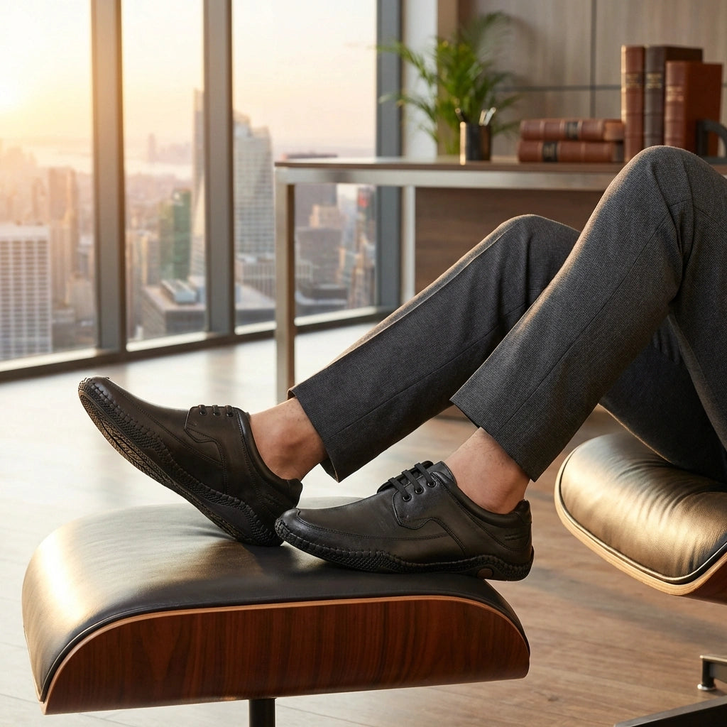 Roman Black Sandals For Men