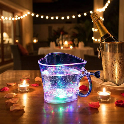 Heart-Shaped LED Glass Cup