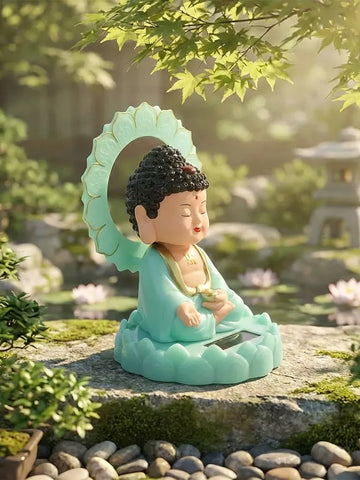 Solar-Powered Moving Buddha Statue