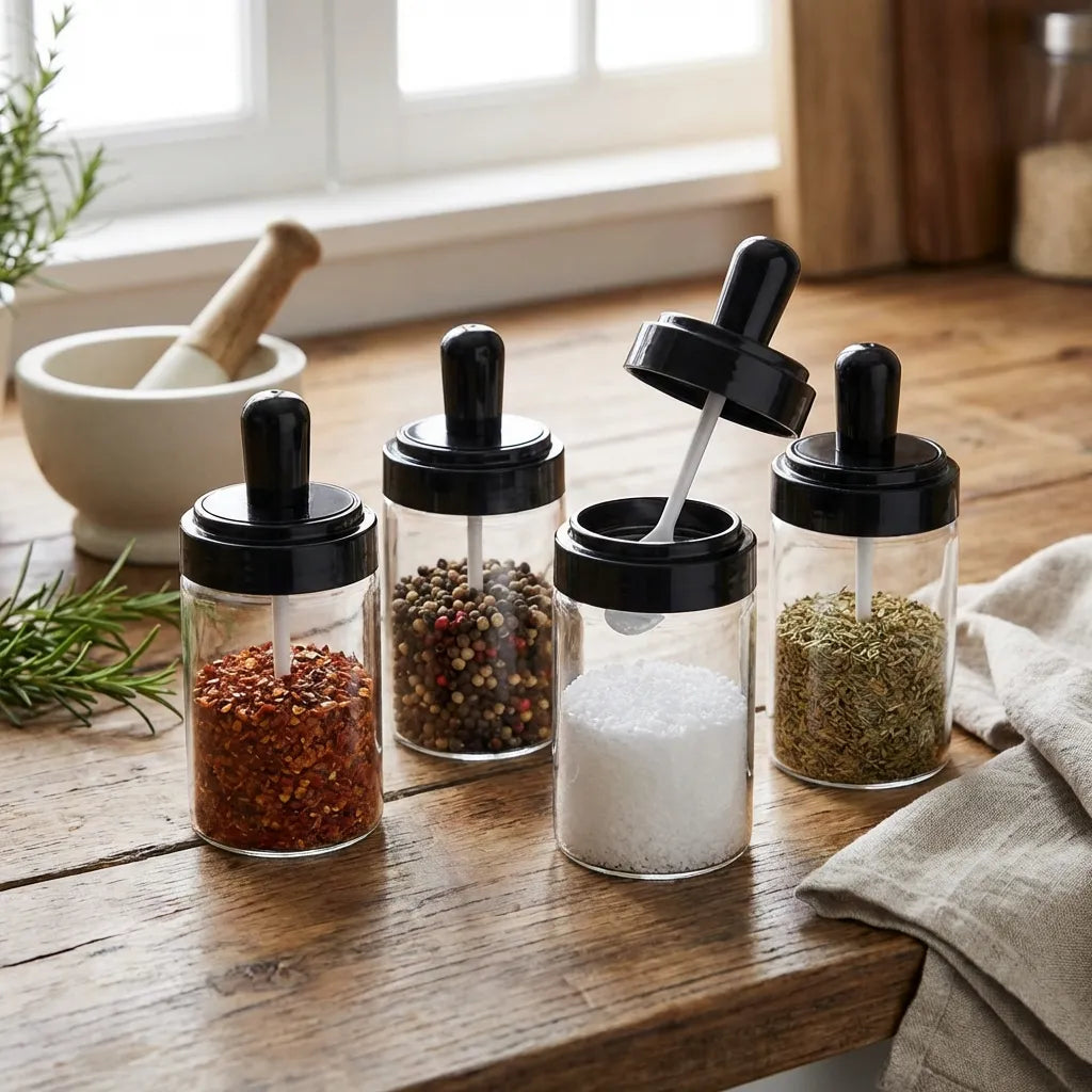 Leak-Proof Glass Spice Jar