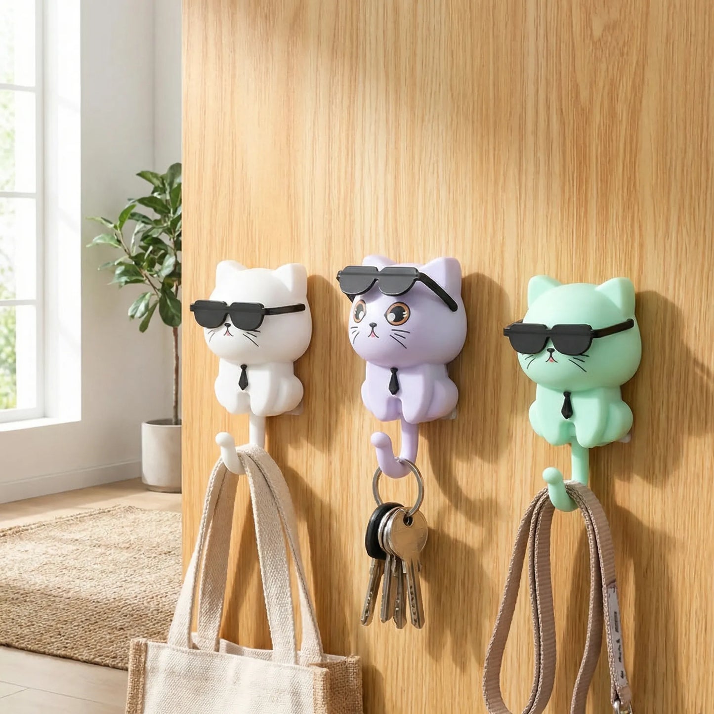 Adhesive Cat Key Holder