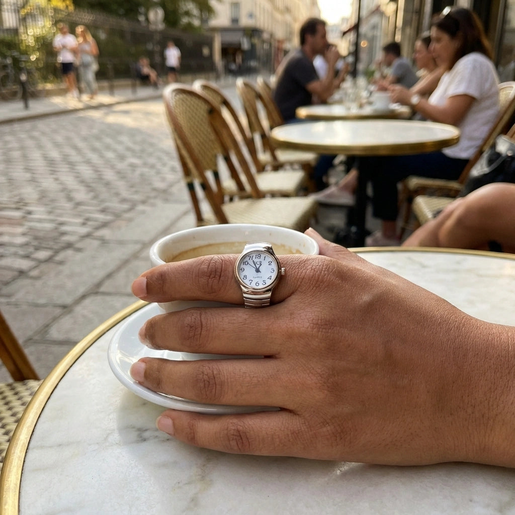 Women's Men's Ring Watch Analogue Quartz on Finger Watch Ring