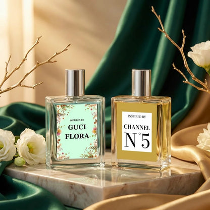 Gucci Flora & Chanel N°5 Inspired Perfume – Pack of 2