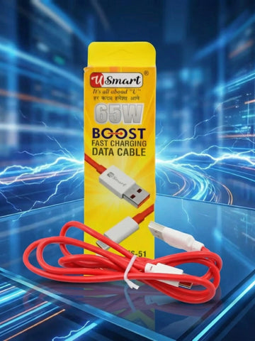 Type C Data Cable Fast Charging Data Cable (1000 Mm  65w  1 Pc)