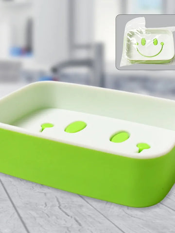 14500 Portable Travel Home Box Cute Cartoons Smile Face Container Draining Holder Soap Dish