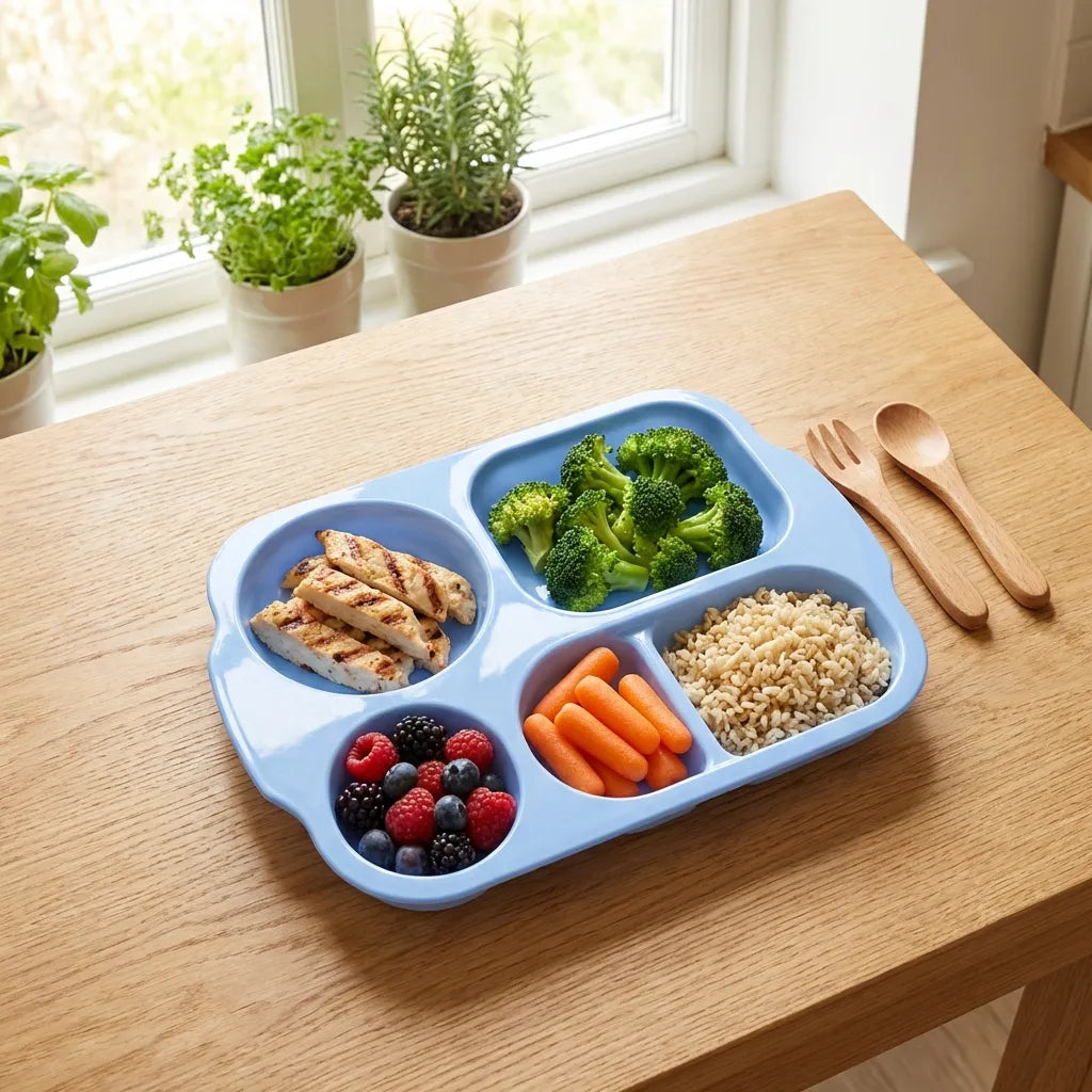 Unbreakable 5-Compartment Plates