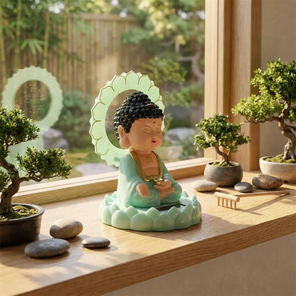 Solar-Powered Moving Buddha Statue