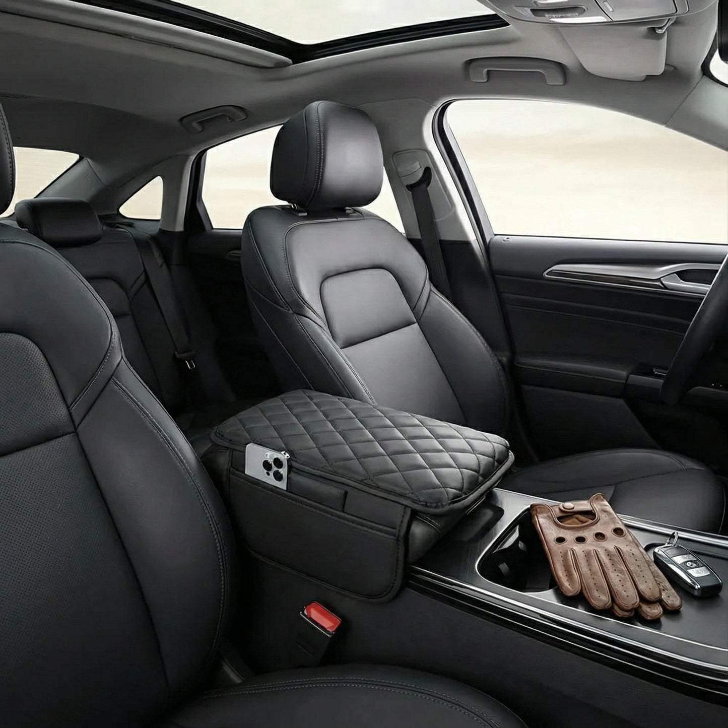 Leather Waterproof Armrest Seat Box Cover Pad Protector