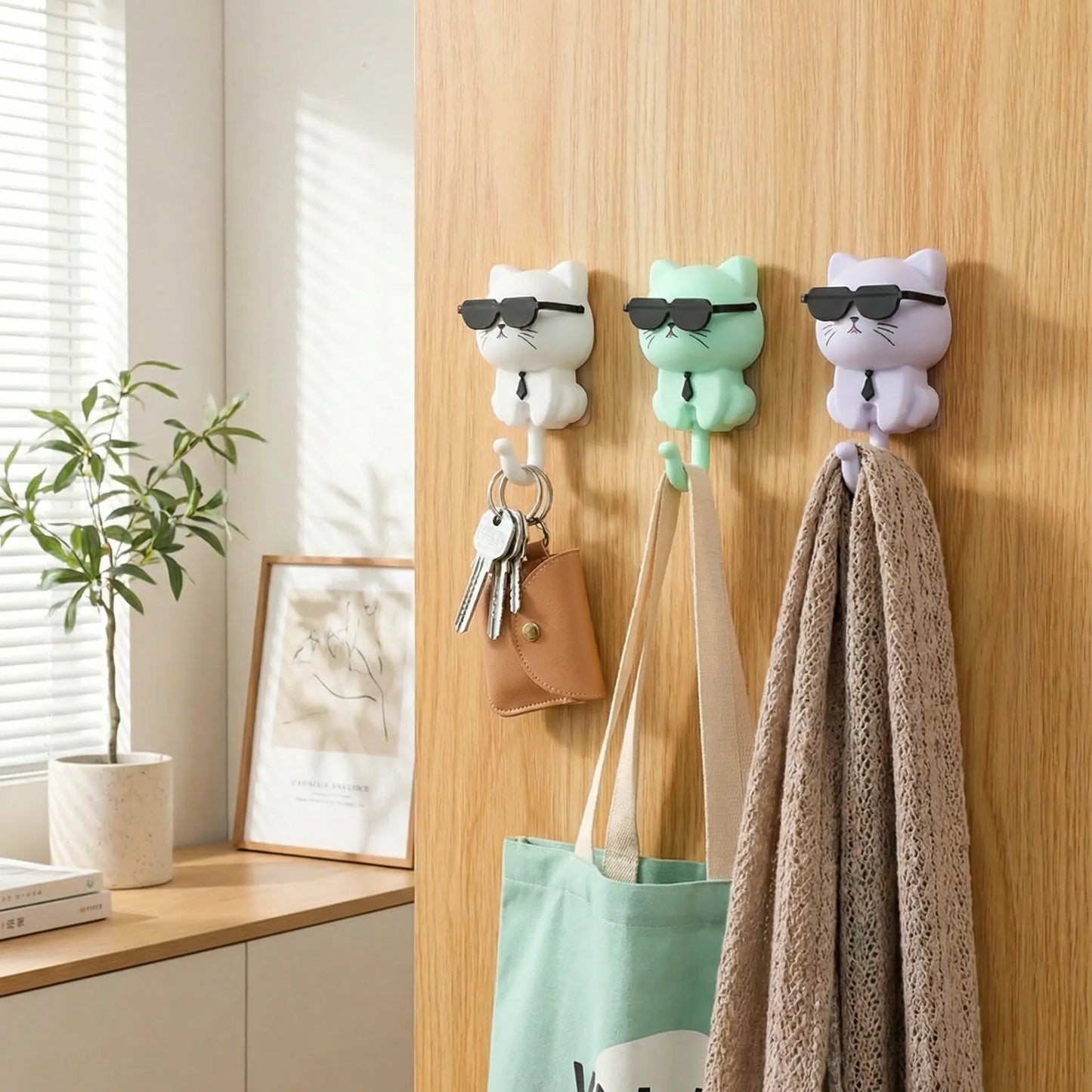 Adhesive Cat Key Holder