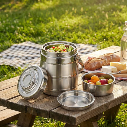 Insulated Leak-Proof Stainless Steel Lunch Box (2.2L)