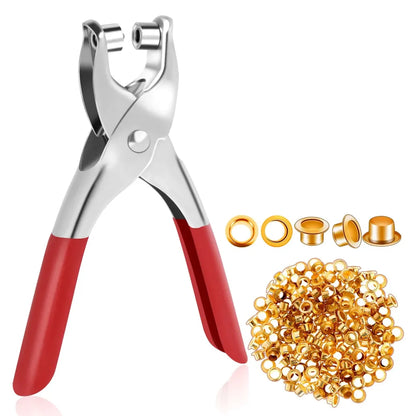1593 grommet setting tool with 25 pcs gold eyelets grommets steel hole punch setter kit for leather canvas all fabrics