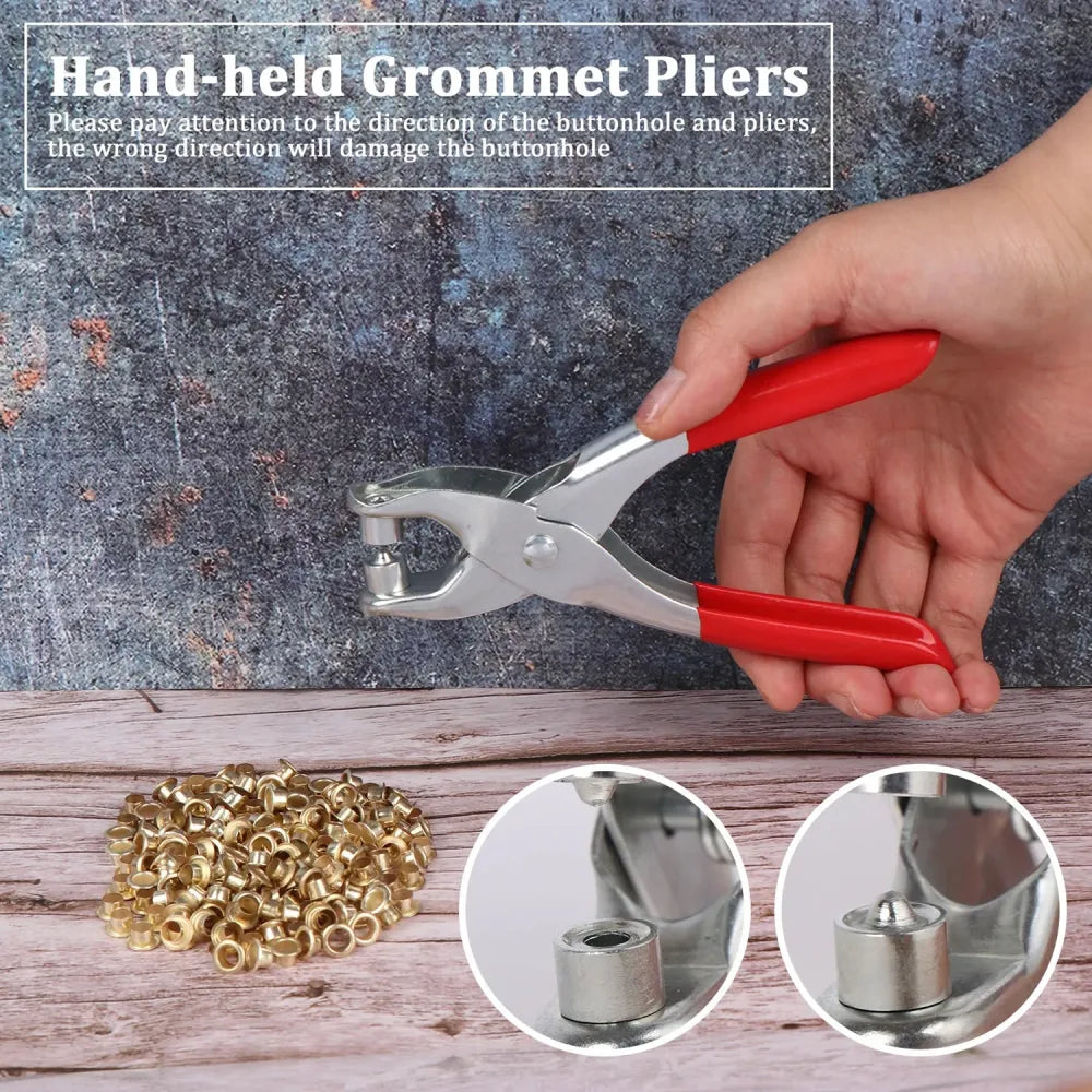 1593 grommet setting tool with 25 pcs gold eyelets grommets steel hole punch setter kit for leather canvas all fabrics