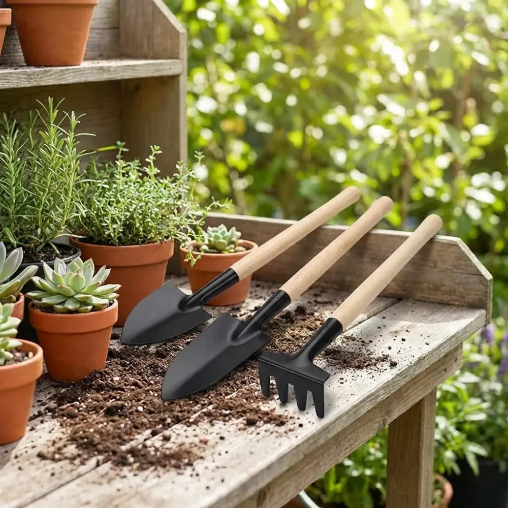 1598 kids garden tools set of 3 pieces (trowel shovel rake) - toys