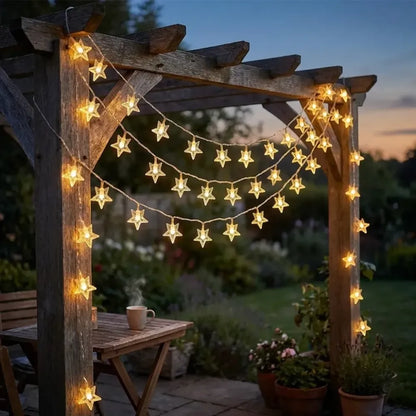 16 led star string lights – warm white