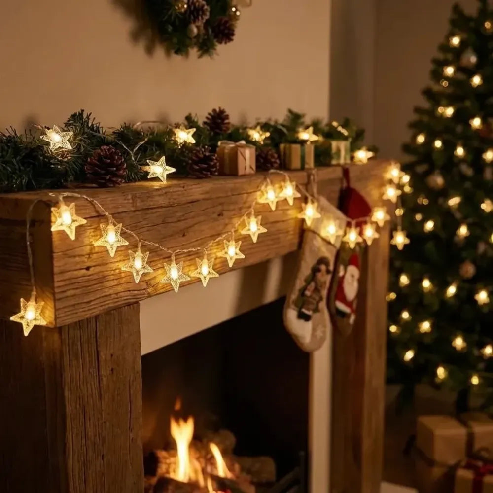 16 led star string lights – warm white