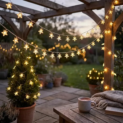 16 led star string lights – warm white