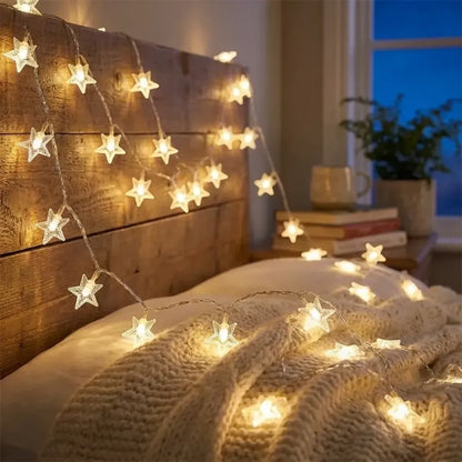 16 led star string lights – warm white