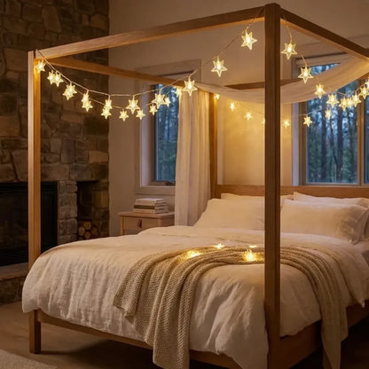 16 led star string lights – warm white