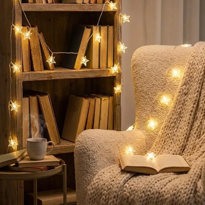 16 led star string lights – warm white
