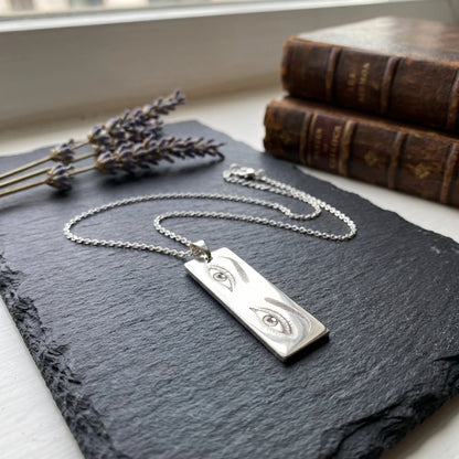 Custom Engraved Eye Necklace