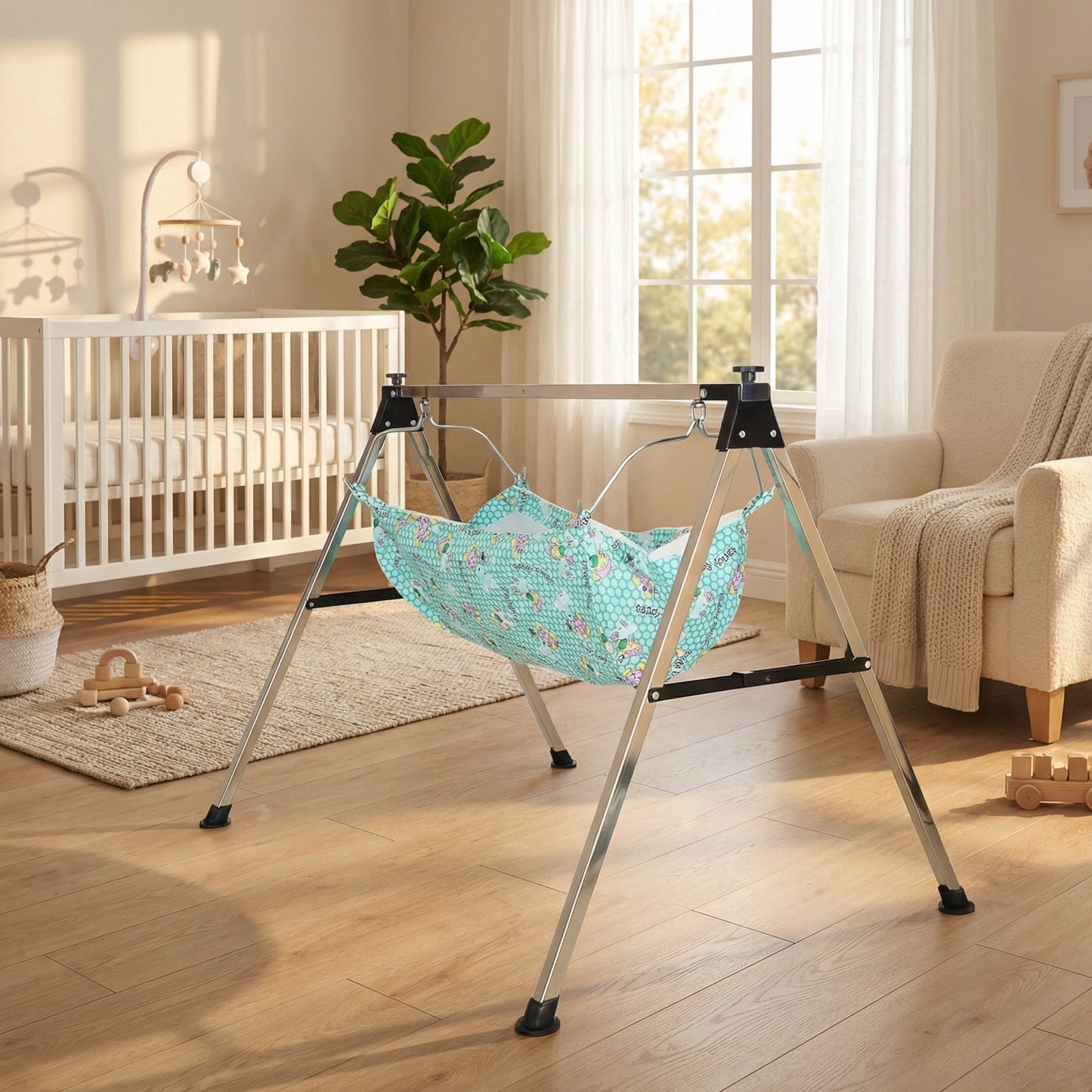 Folding Baby Cradle with Mosquito Net
