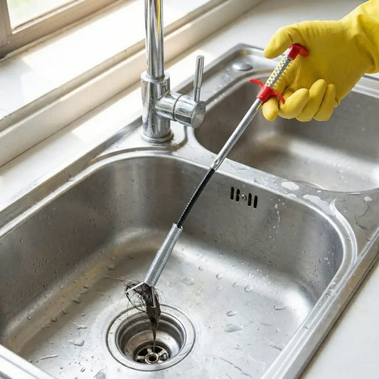 1634 metal wire brush sink cleaning hook sewer dredging device - kitchen tool