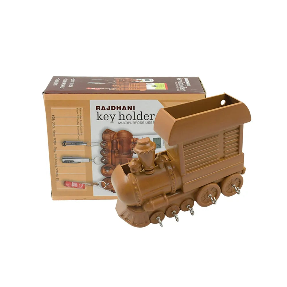 1653 plastic train engine design key holder mount decorative keys organizer stand for home office antique (1 pc)