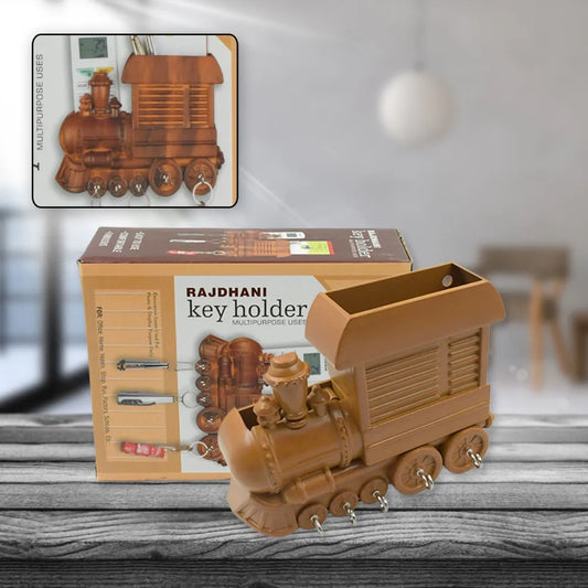 1653 plastic train engine design key holder mount decorative keys organizer stand for home office antique (1 pc)