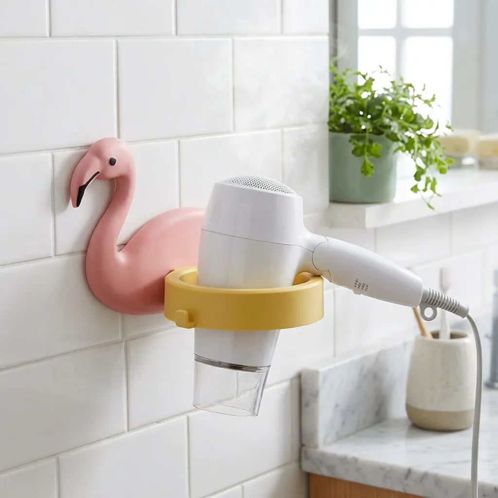 Wall-Mounted Hair Dryer Holder