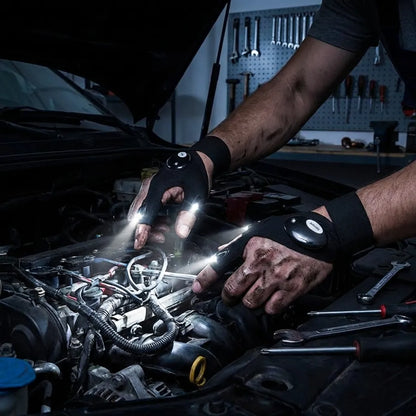LED Flashlight Work Gloves