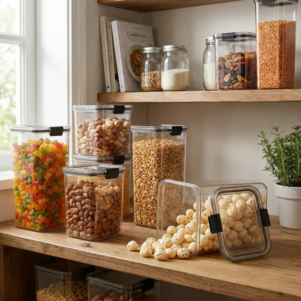 1700 ml airtight lock plastic storage container (1 pc) - home & kitchen