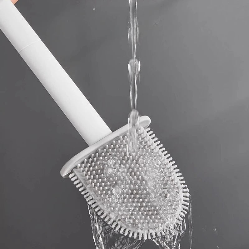 Sleek hygienic toilet brush