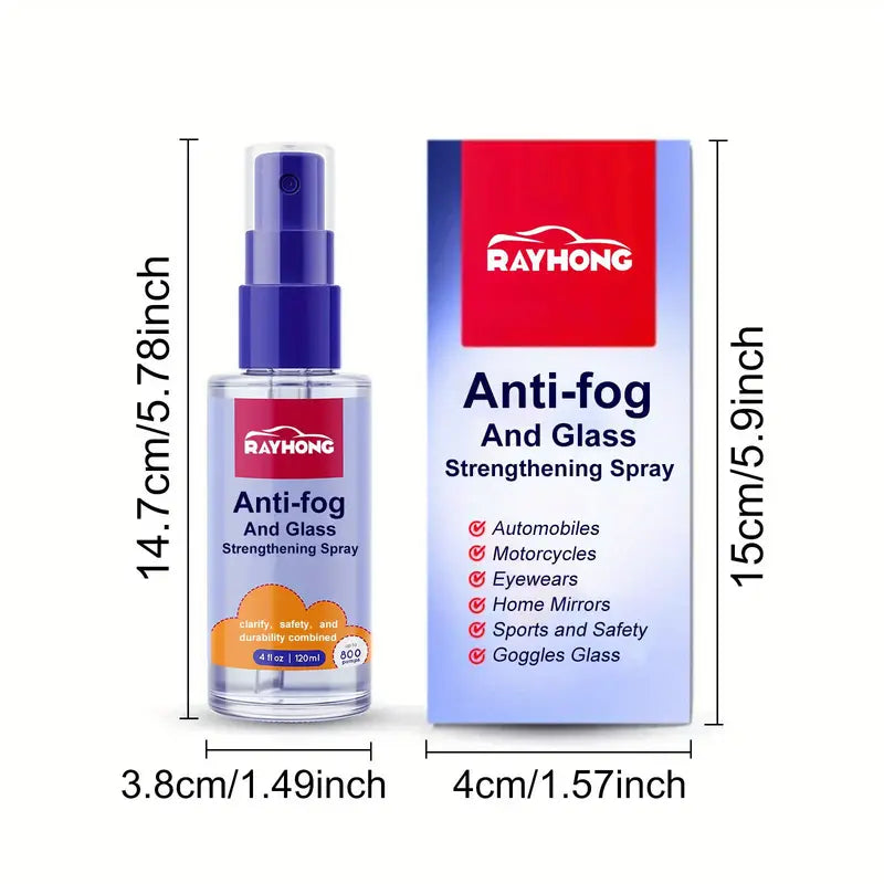 Anti-fog glass strengthener spray