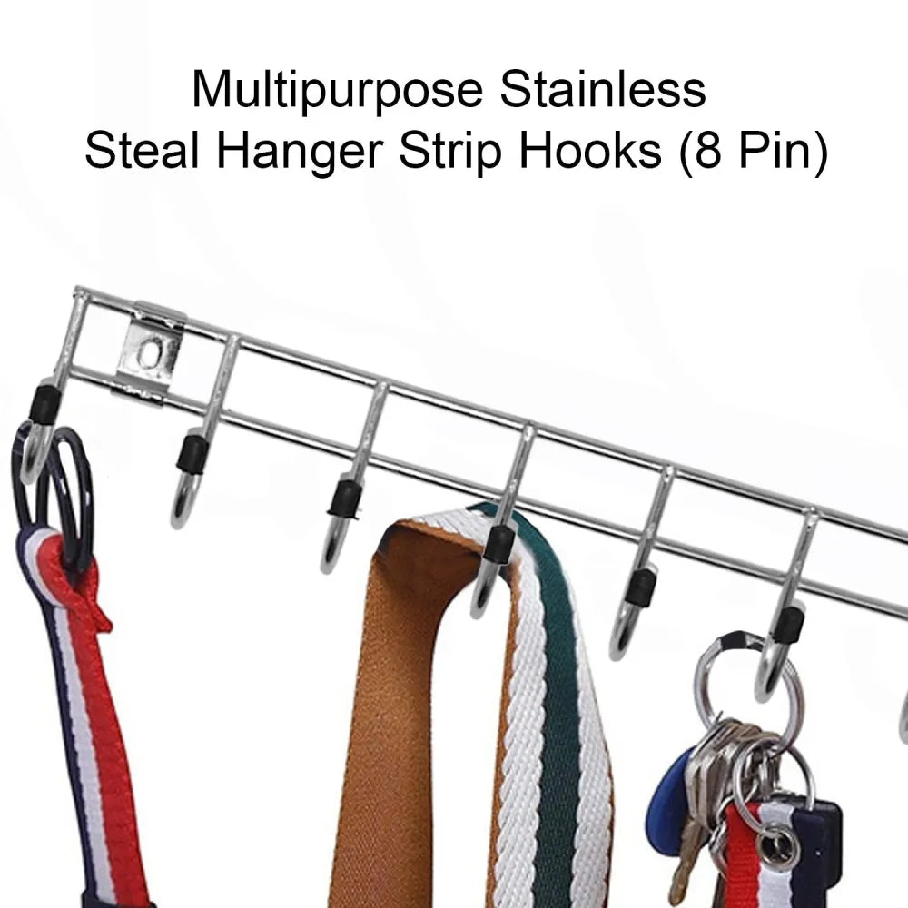 1737 multipurpose stainless steel hanger strip hooks (8 pin) - home improvement