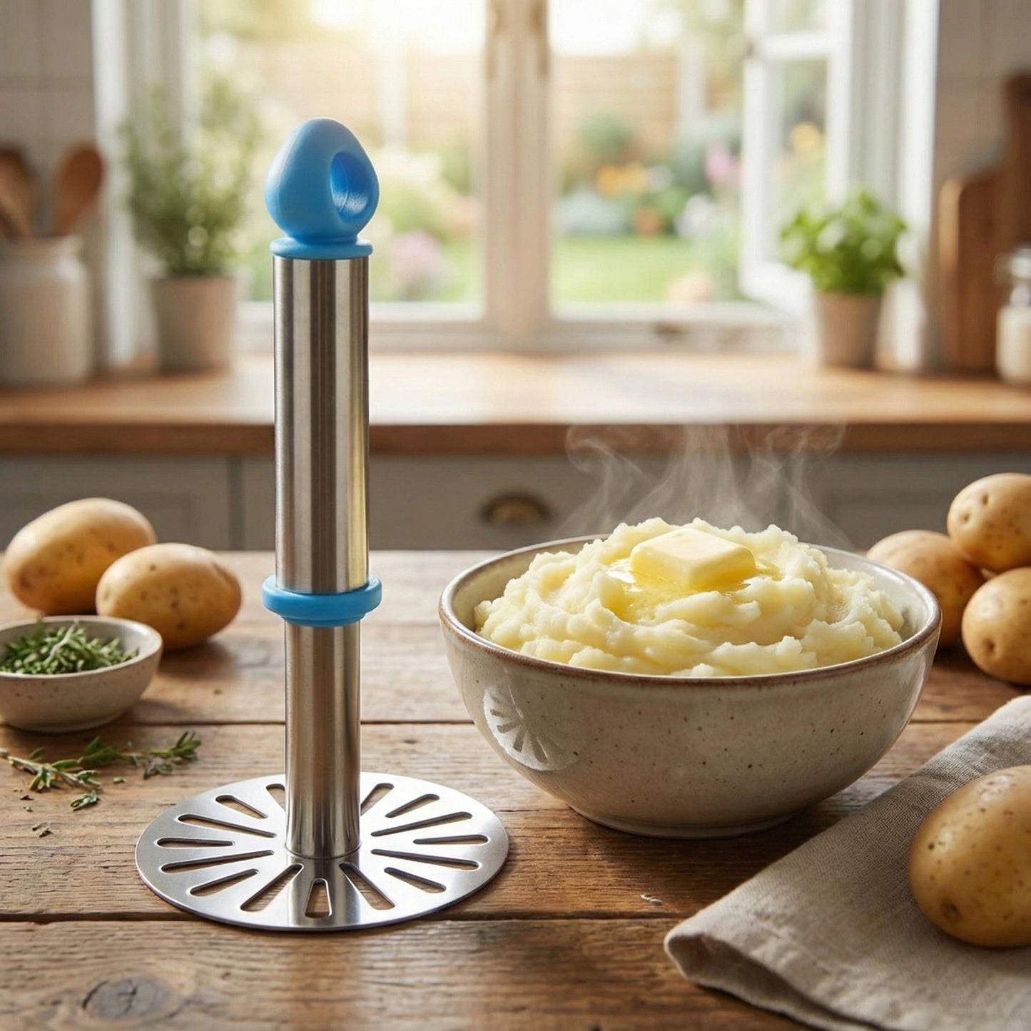 0586a Stainless Steel Potato Masher Paubhaji Masher