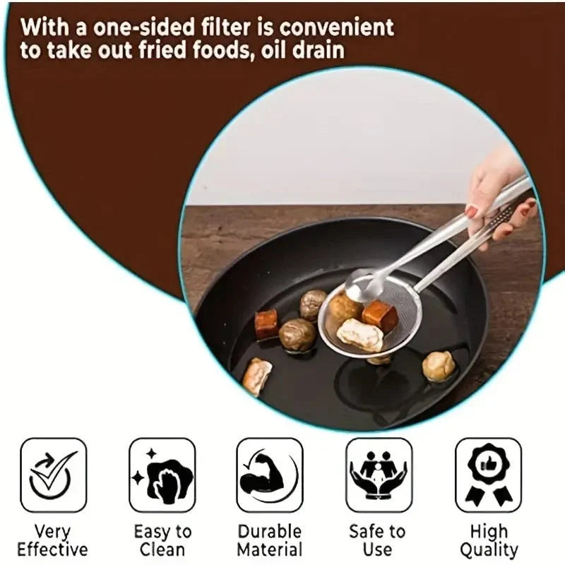 Oil-Draining Fry Spoon