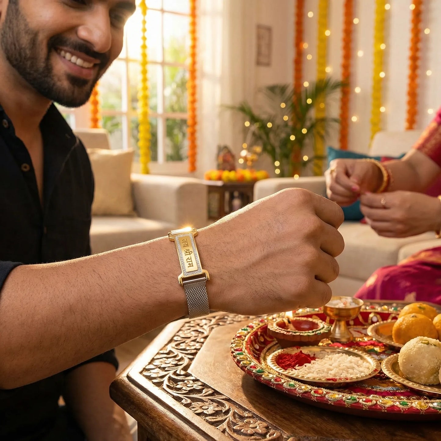 Personalized Engraved Rakhi Bracelet