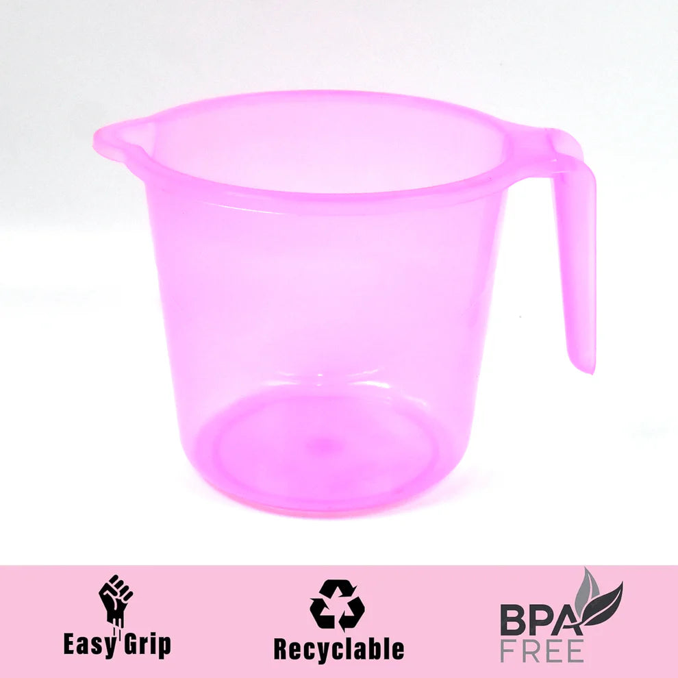Transparent plastic bath mug