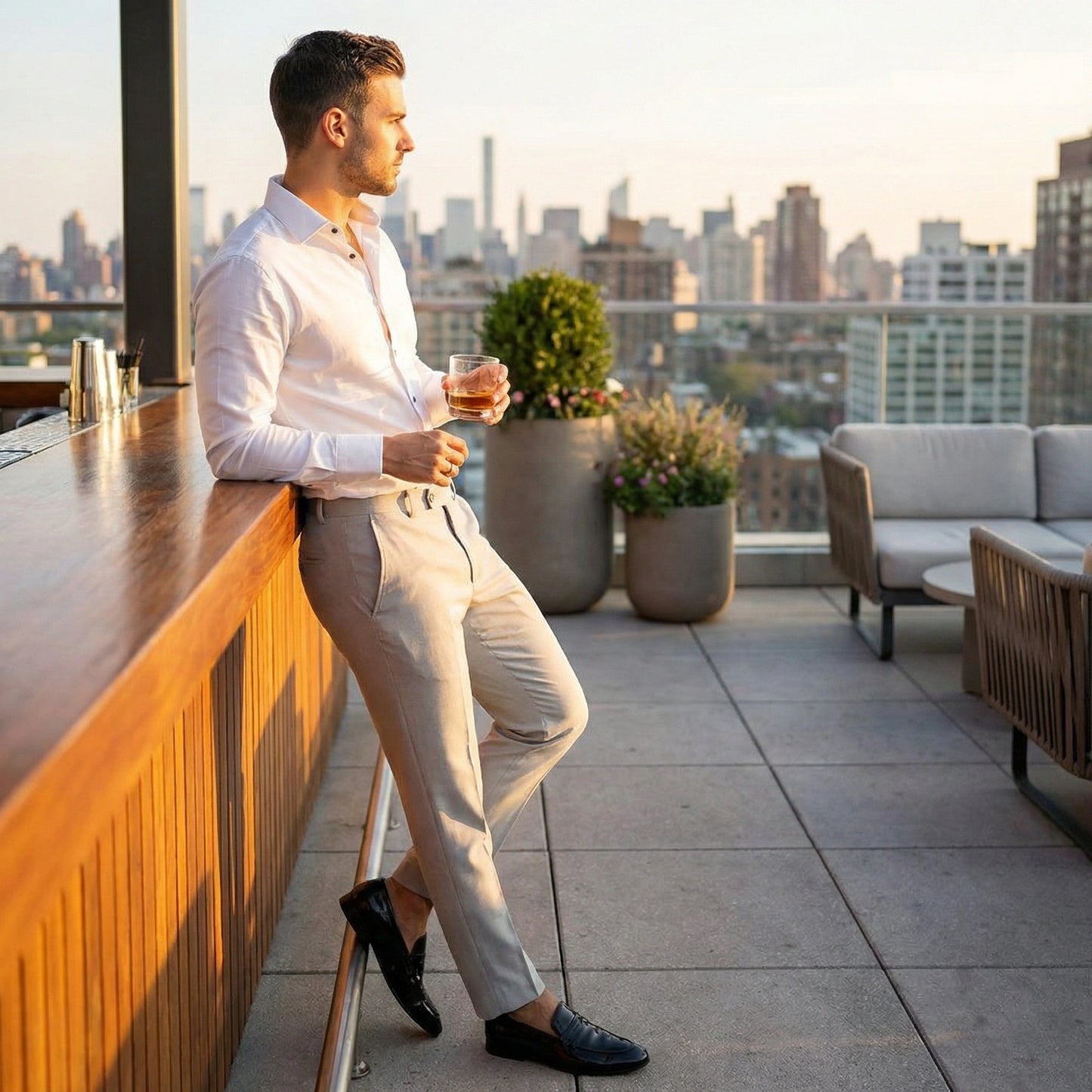 Men’s Slim Fit Formal Trousers – Pack of 2