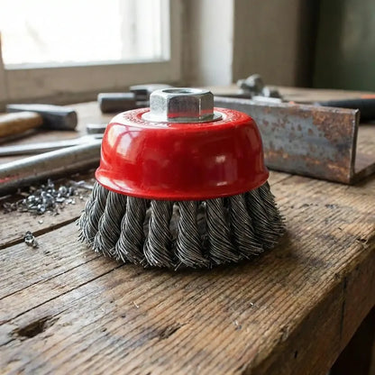 195 wire wheel cup brush (black) - power & hand tools